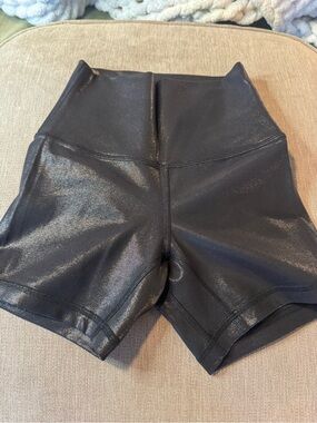 lululemon align Shiny Black High-Rise Bike Shorts - size 2